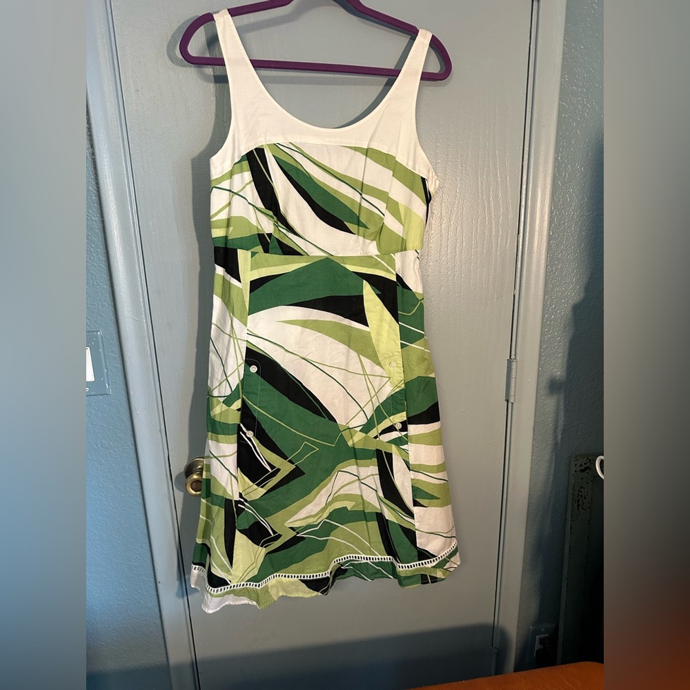Apt 9 sundress, 100% cotton, 31” from armpit to bottom trim of hem, 14, EUC